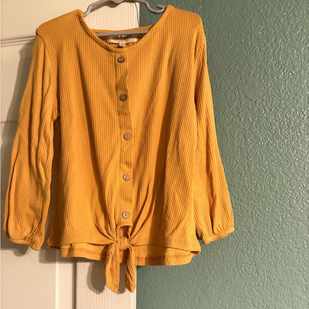 Kids Mustard Button-Down Shirt